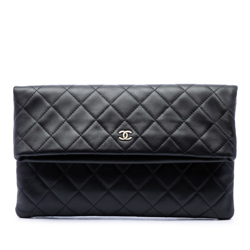 Pre-Loved Chanel Quilted Lambskin CC Beauty Foldover Clutch
